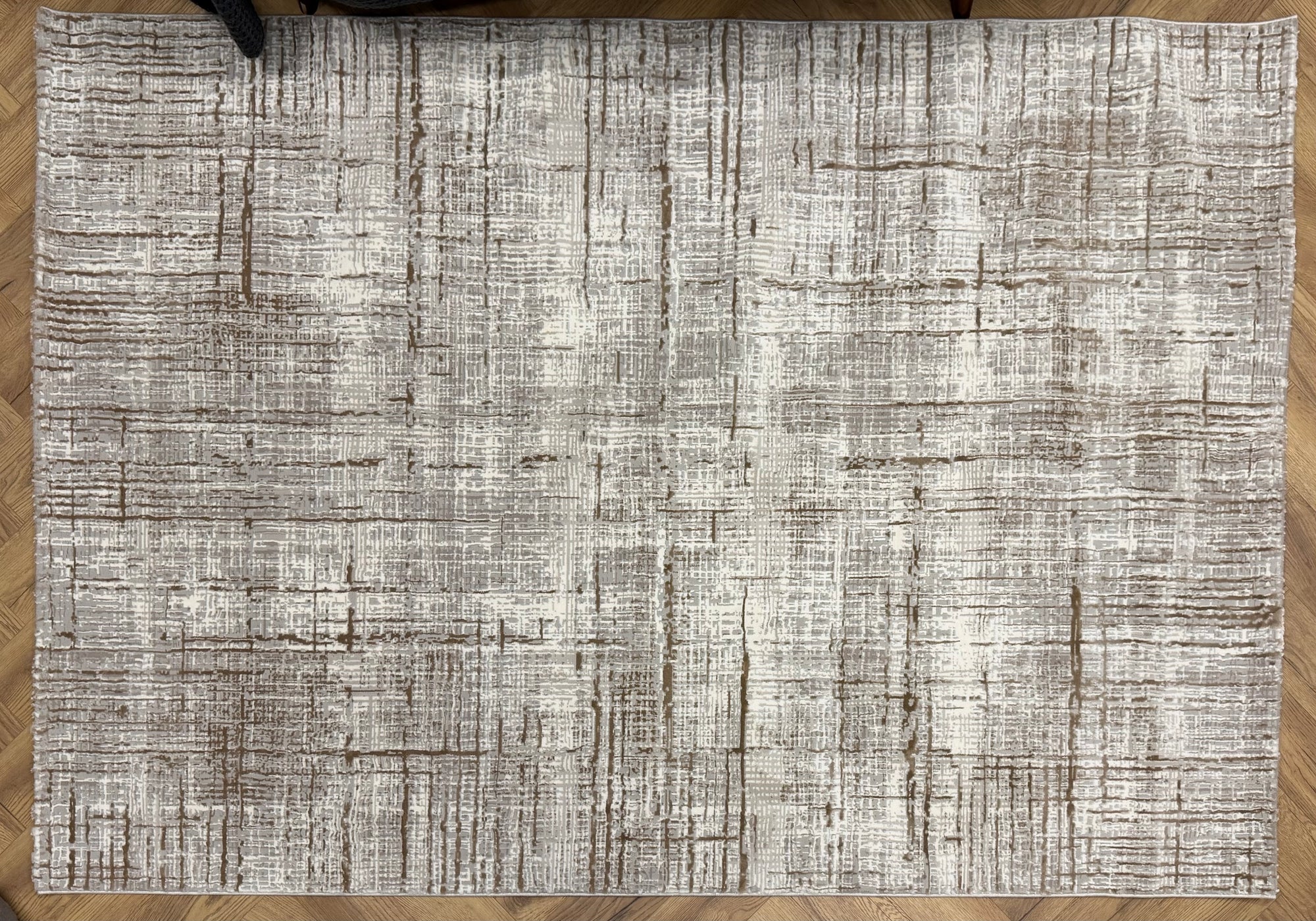 Betty Crosshatch cream Gold Rug