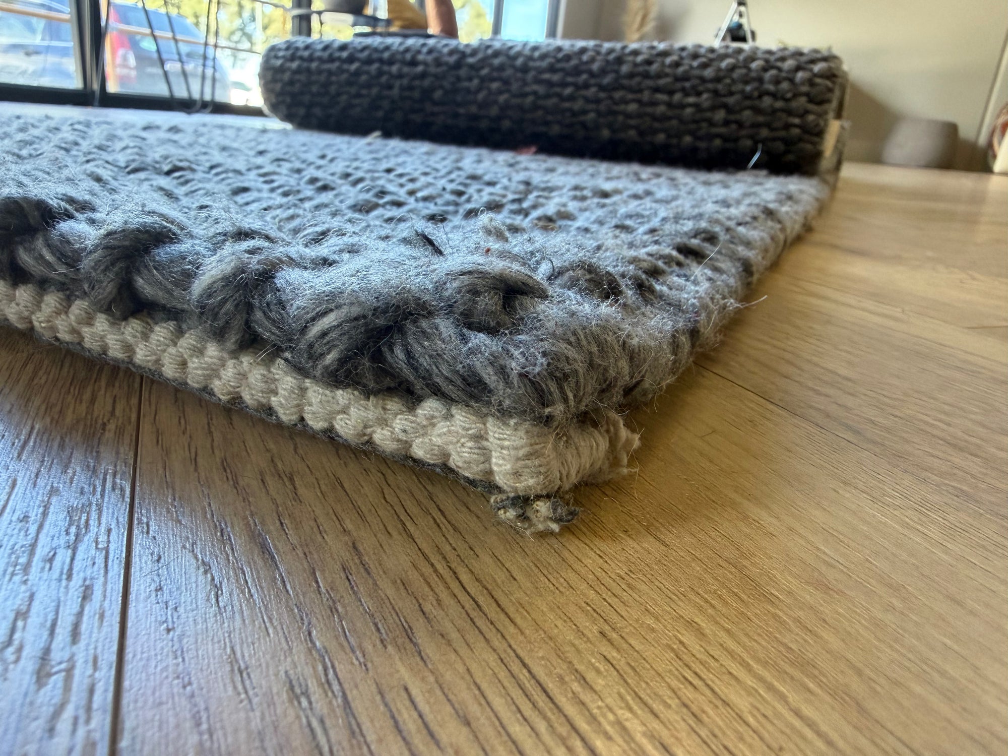 Hudson Chunky Wool Hall Runner – Charcoal 75x365