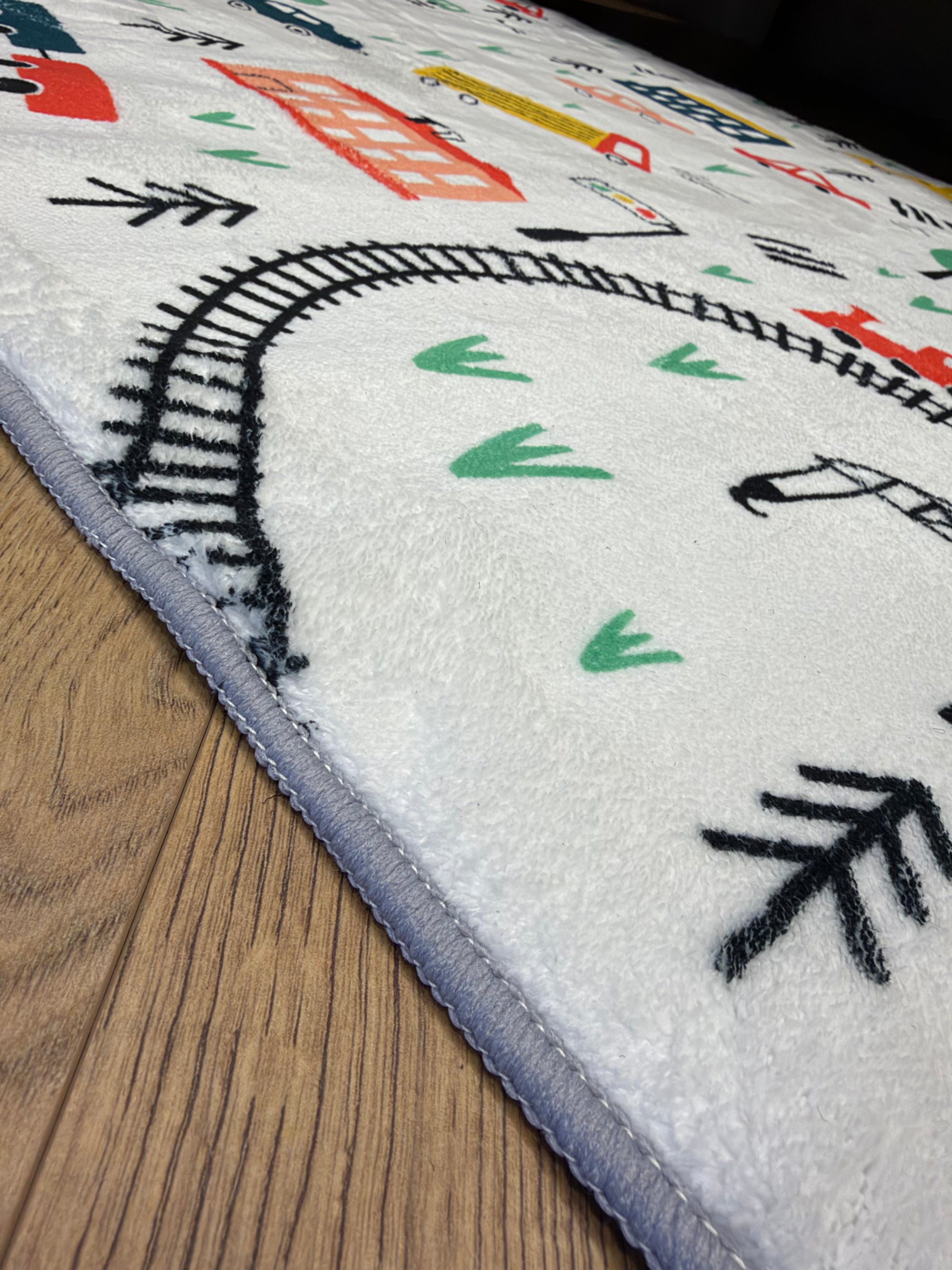 Kids Little Town Transport Play Rug 100x150cm