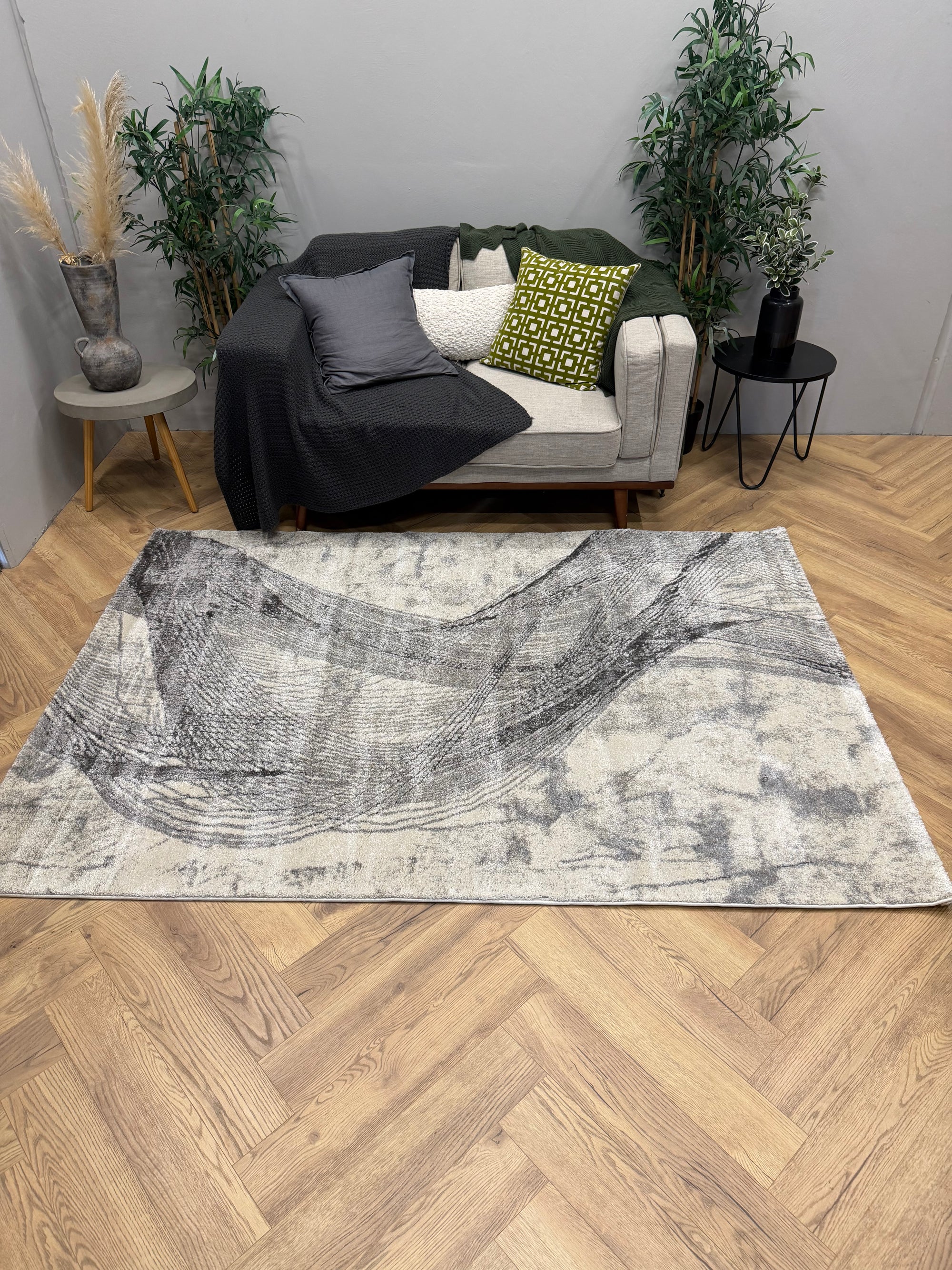 Cresta Drift Modern Grey Rug