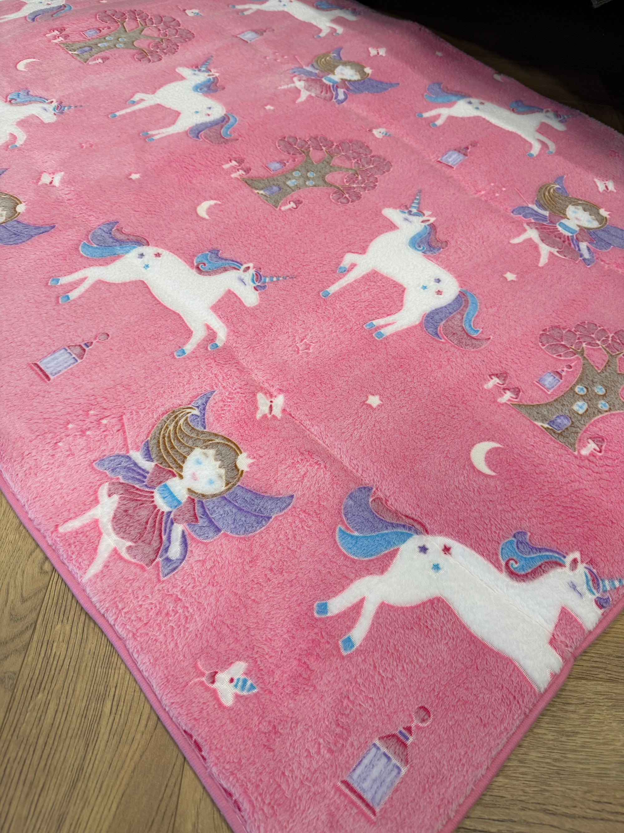 Pink Unicorn & Fairy Fantasy Kids Rug 100x150cm