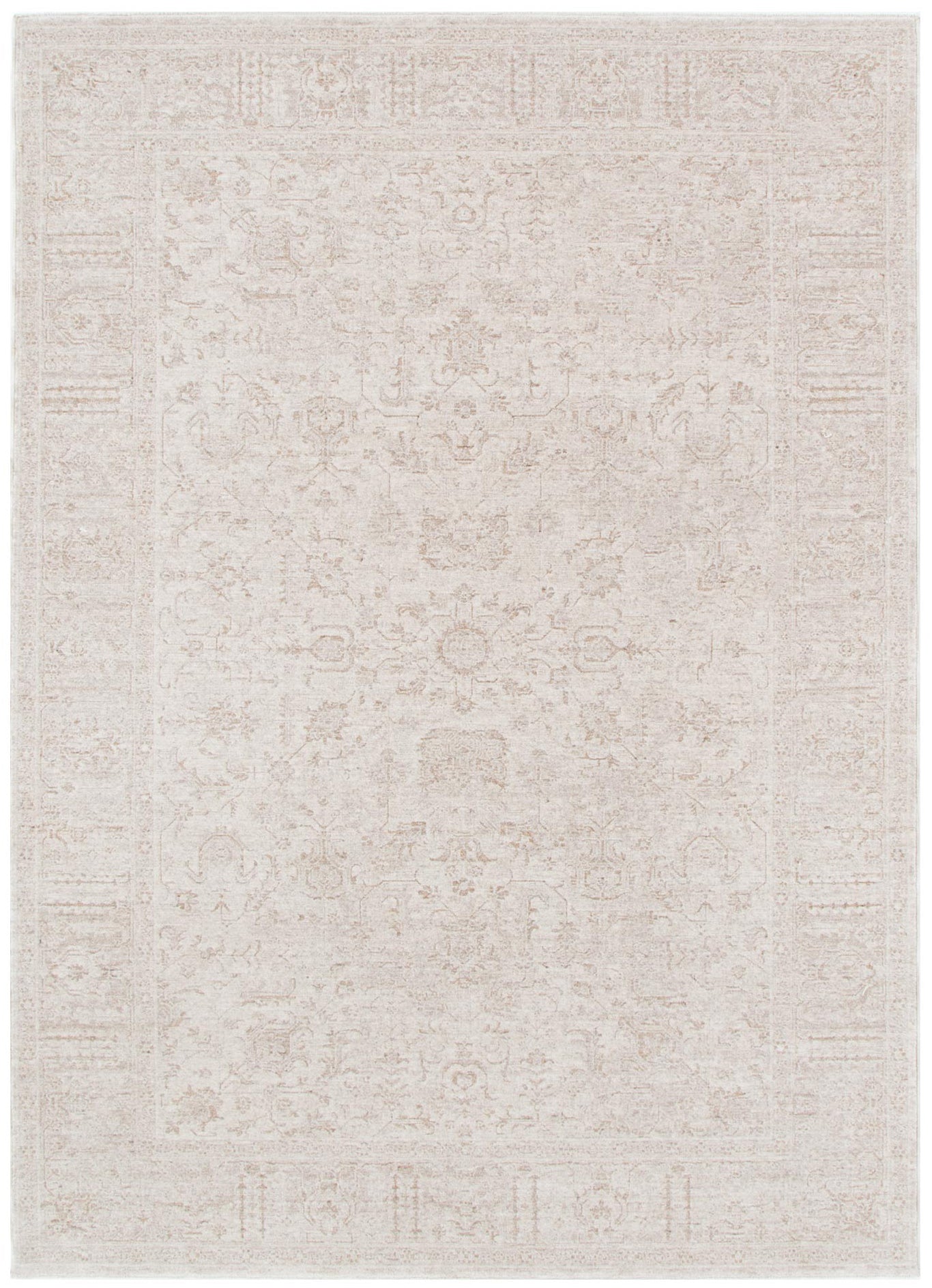 Heritage Distressed Border Beige 160 x 230 Rug