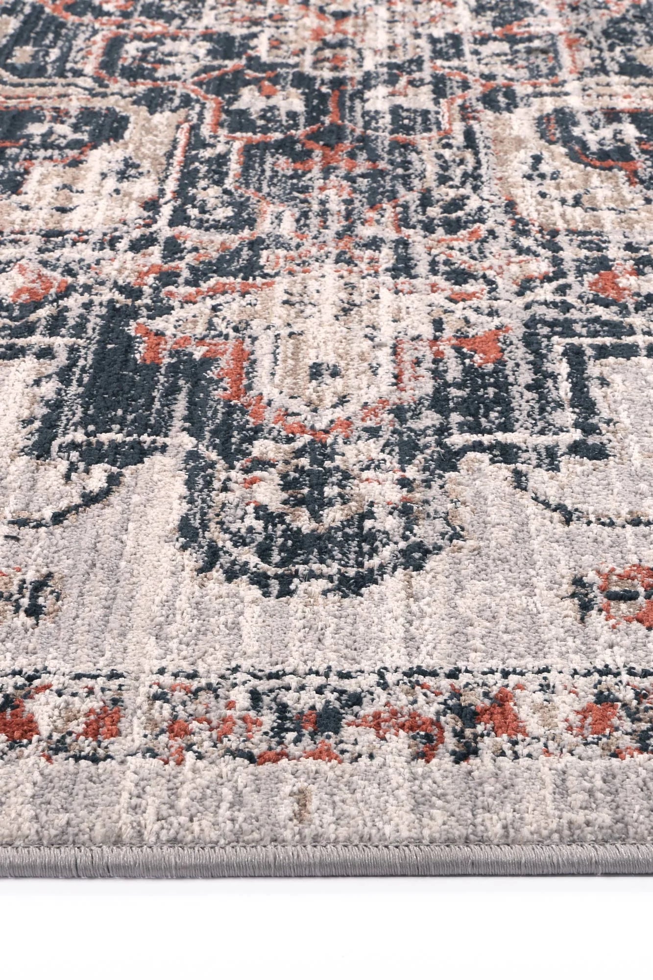 Havana Terra blue grey Traditional transitional Rust Multi 200 x 280 Rug