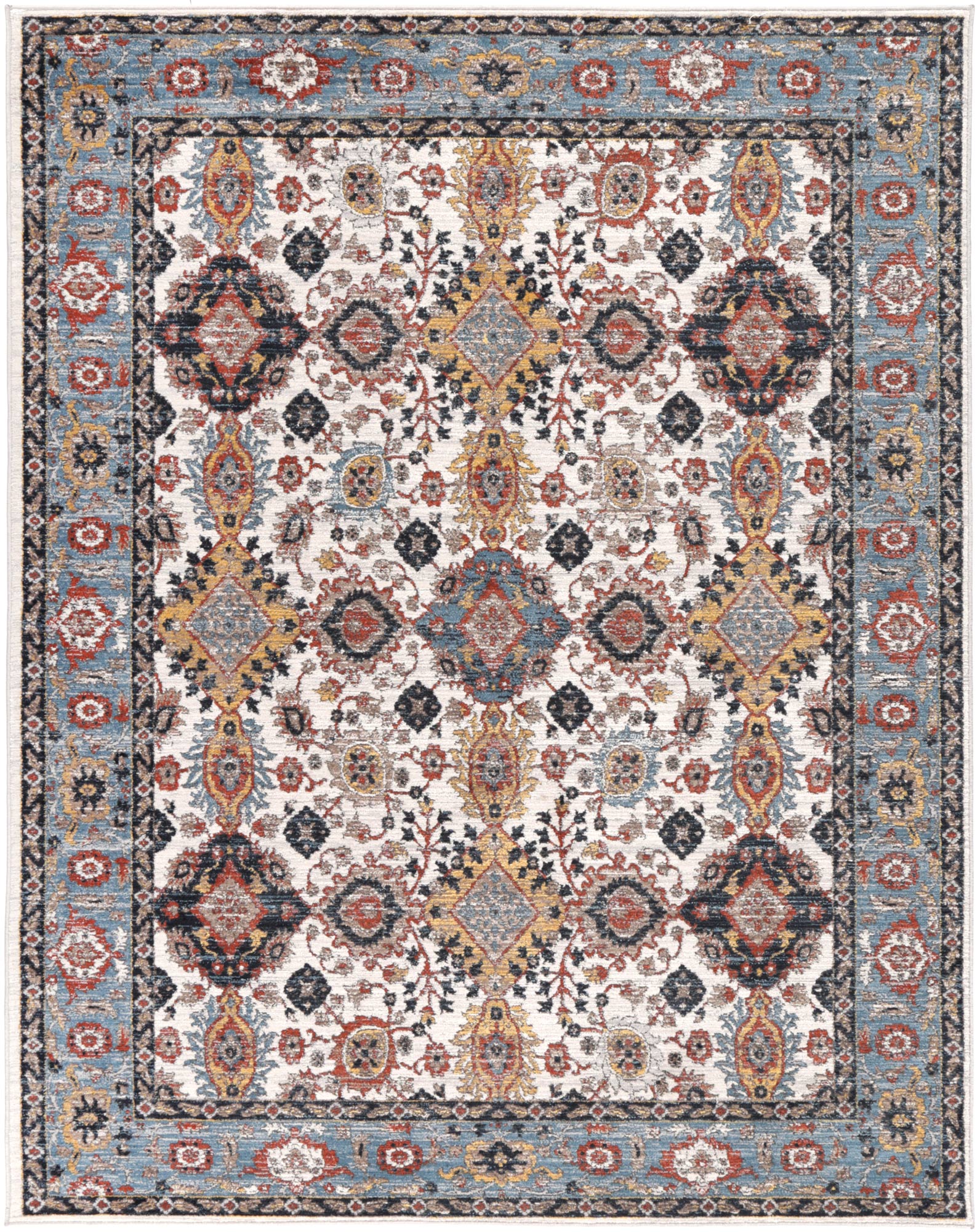 Havana Terra blue mixed Transitional Multi 160 x 220 cm