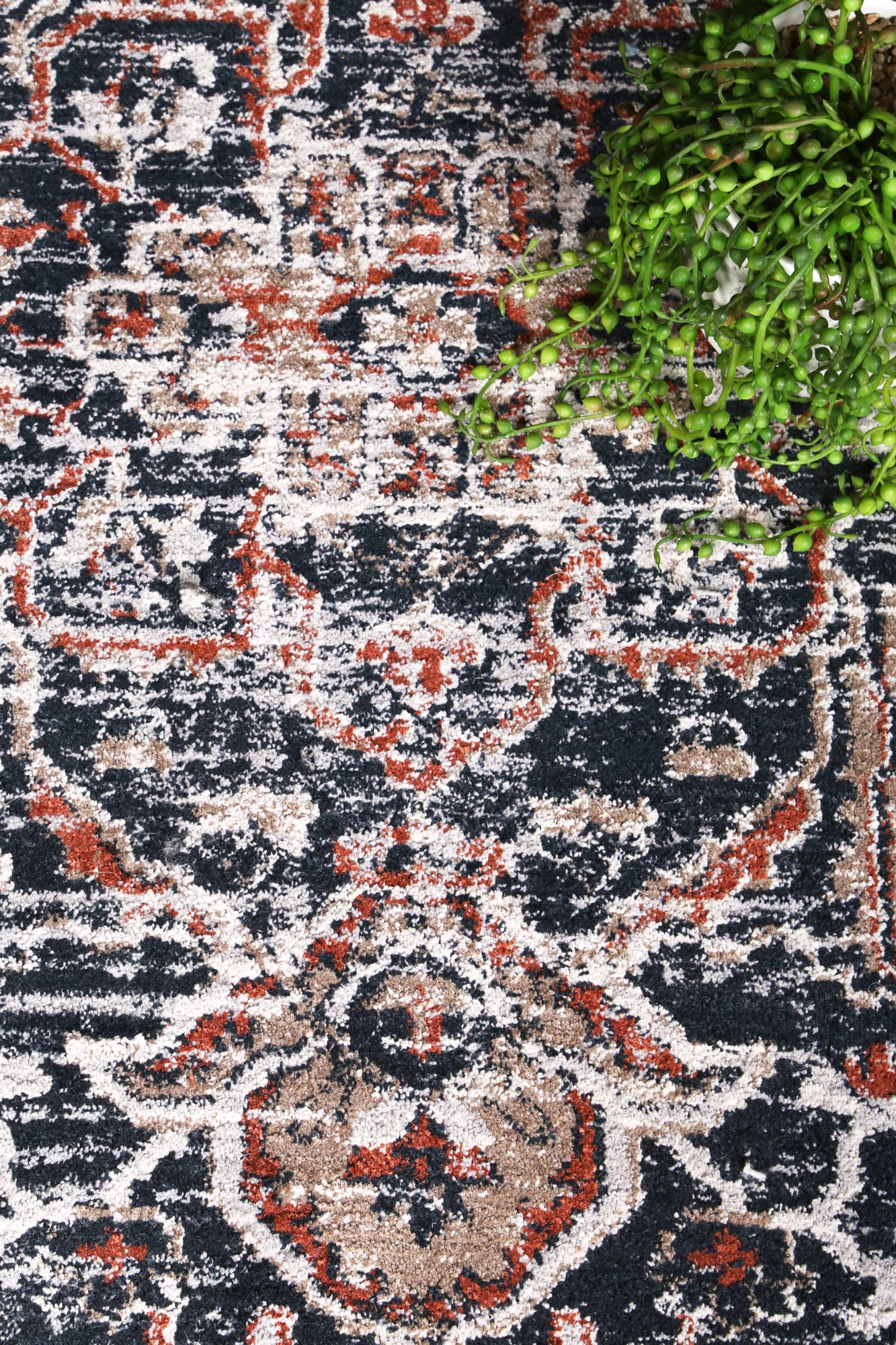 Havana Terra blue grey Traditional transitional Rust Multi 200 x 280 Rug