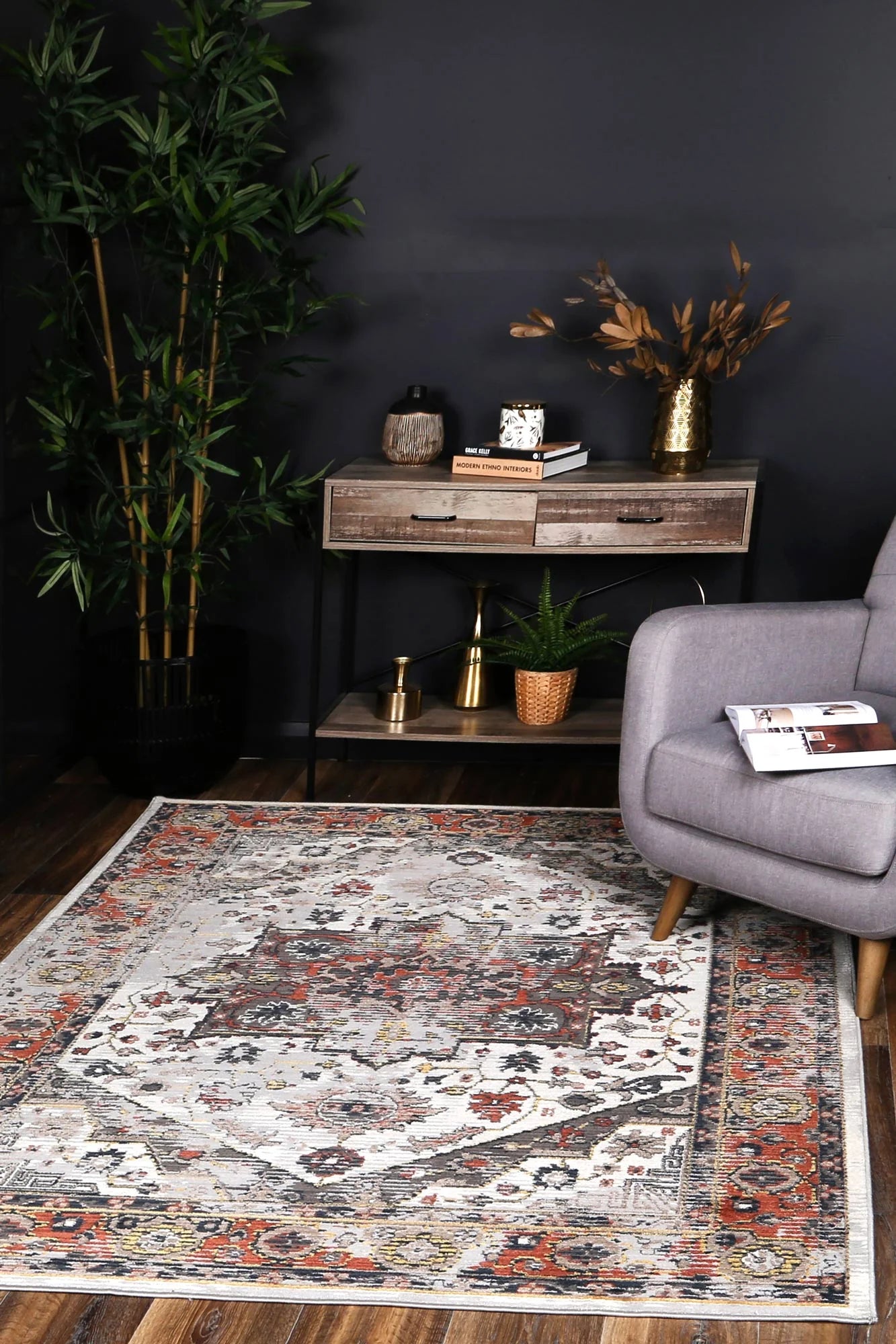 Havana Terra blue Traditional transitional Rust Multi Rug