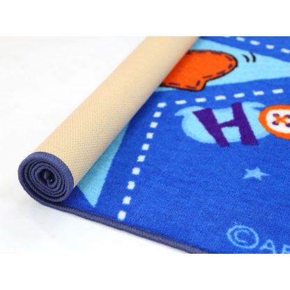 Blue hoot kids bedroom rug