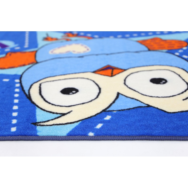 Blue hoot kids bedroom rug