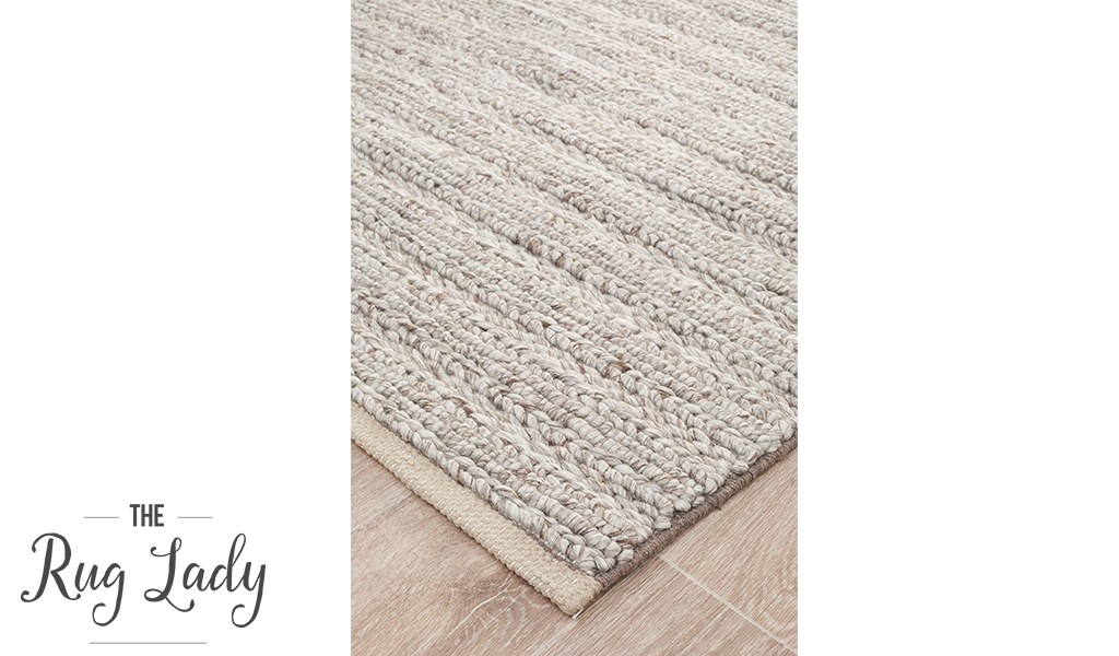 Harvey Natural Beige Textured Wool Rug
