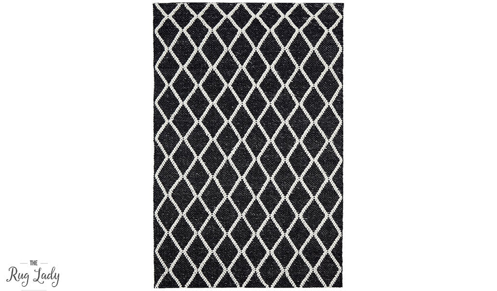 Harriet Black Hand Woven Wool Rug