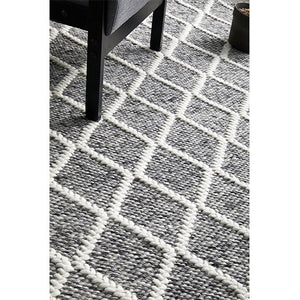 Harriet Grey Hand Woven Wool Rug