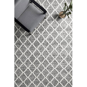 Harriet Grey Hand Woven Wool Rug