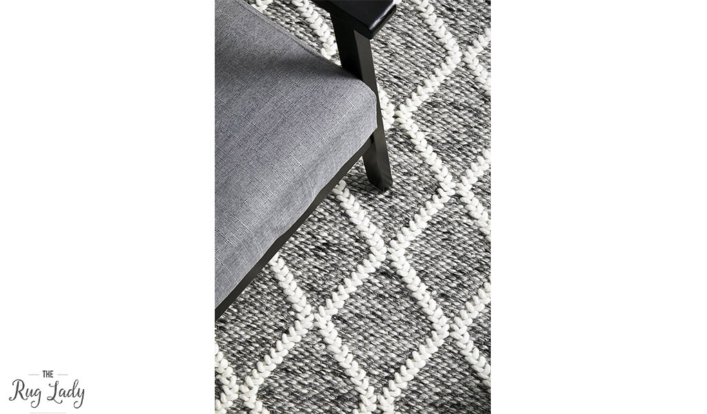 Harriet Grey Hand Woven Wool Rug