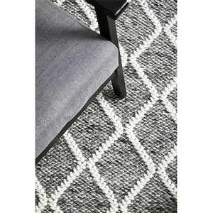 Harriet Grey Hand Woven Wool Rug
