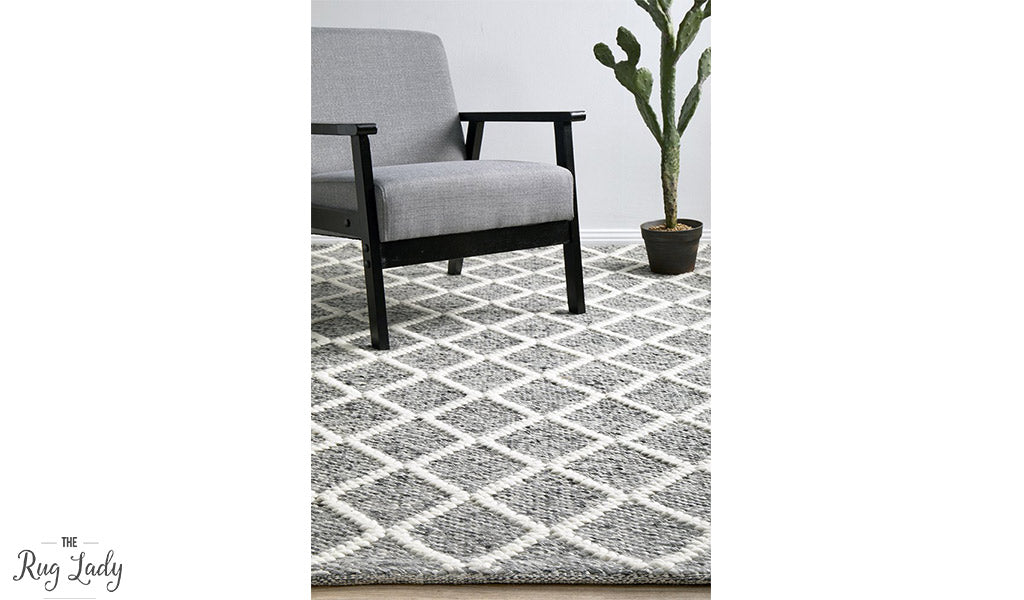 Harriet Grey Hand Woven Wool Rug