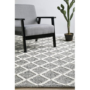 Harriet Grey Hand Woven Wool Rug