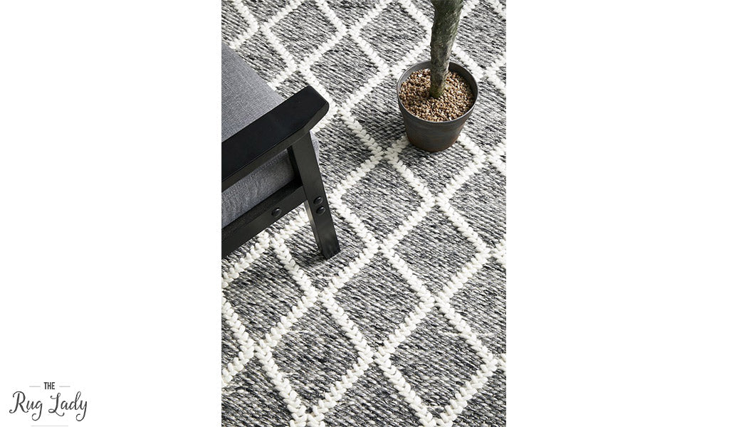 Harriet Grey Hand Woven Wool Rug