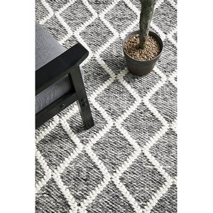 Harriet Grey Hand Woven Wool Rug