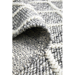 Harriet Grey Hand Woven Wool Rug