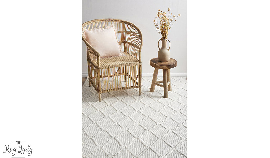 Harriet Ivory Hand Woven Wool Rug