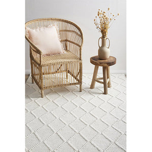Harriet Ivory Hand Woven Wool Rug
