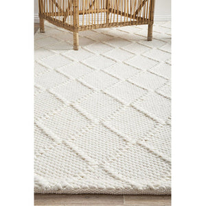 Harriet Ivory Hand Woven Wool Rug