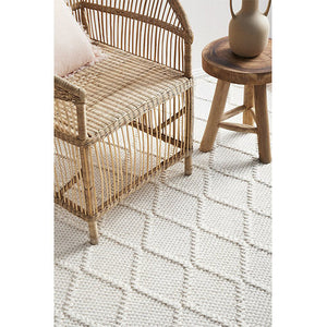 Harriet Ivory Hand Woven Wool Rug