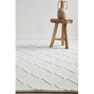 Harriet Ivory Hand Woven Wool Rug