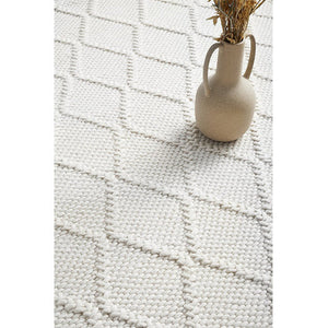 Harriet Ivory Hand Woven Wool Rug