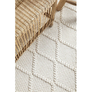 Harriet Ivory Hand Woven Wool Rug