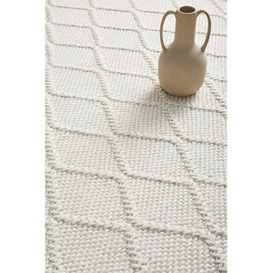 Harriet Ivory Hand Woven Wool Rug
