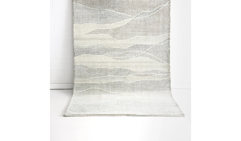 Isla Beige Grey Abstract Pattern Wool Rug