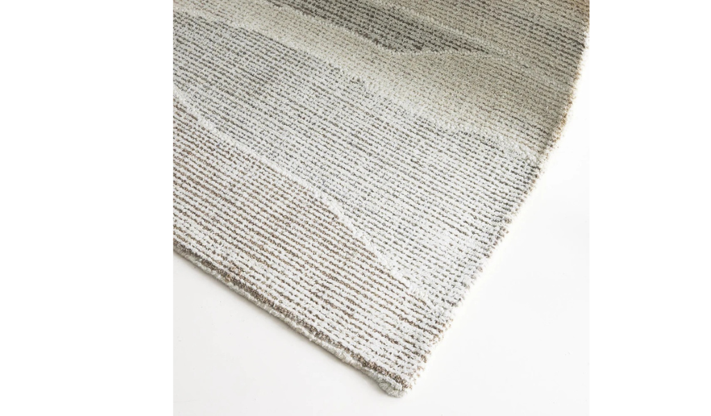 Isla Beige Grey Abstract Pattern Wool Rug