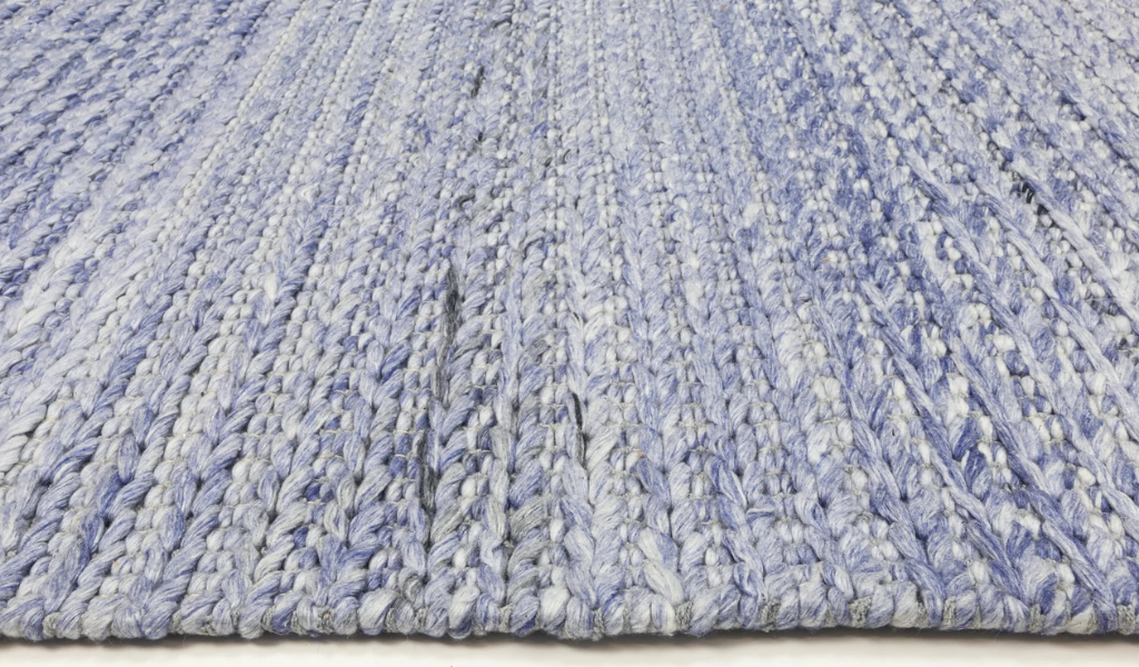 Halo Blue Braided Pattern Wool Blend Rug