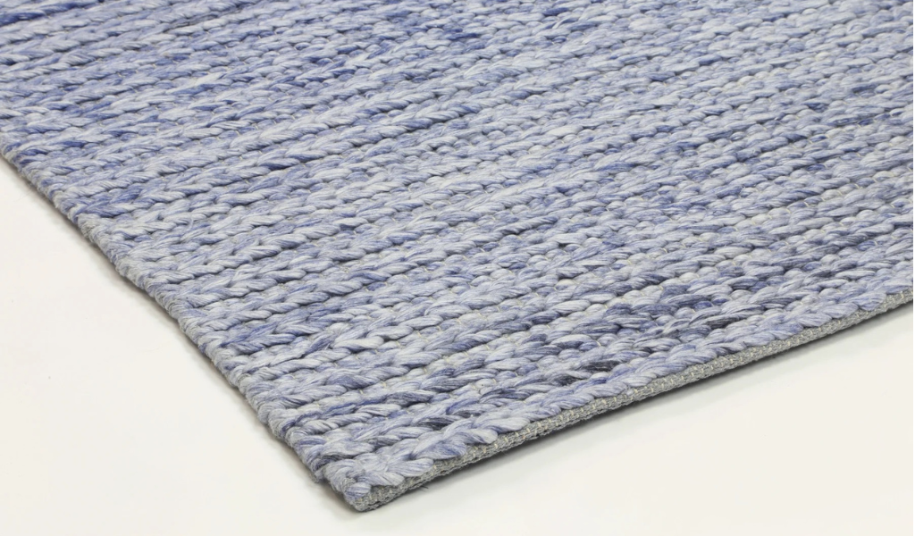 Halo Blue Braided Pattern Wool Blend Rug
