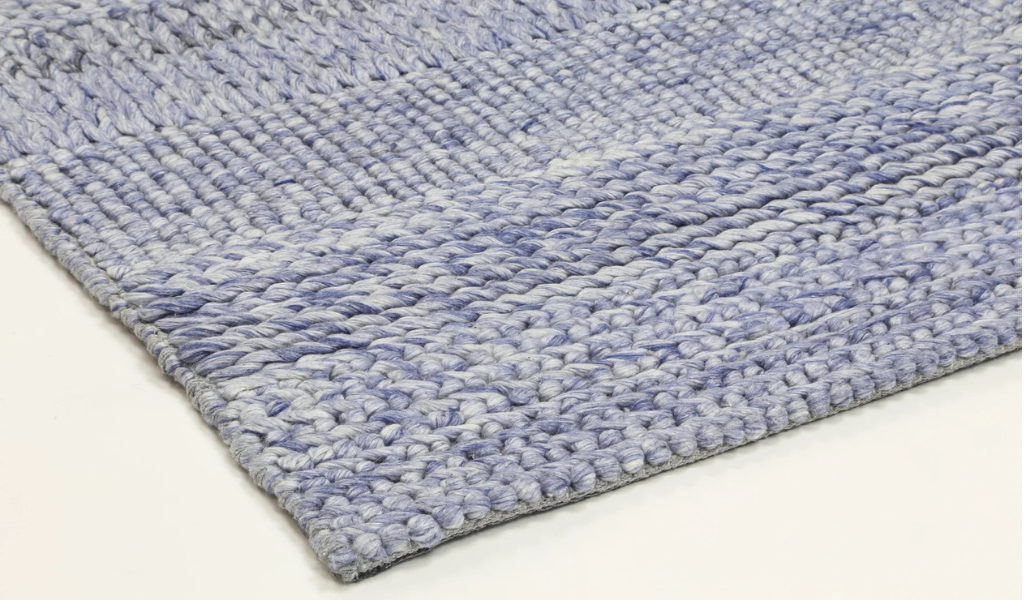 Halo Blue Multi Pattern Wool Blend Rug