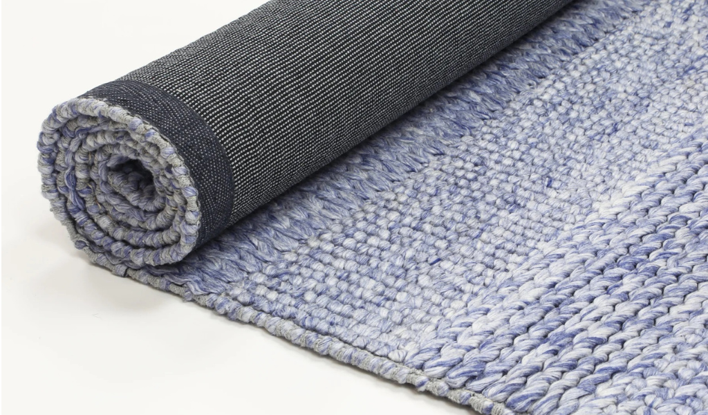 Halo Blue Multi Pattern Wool Blend Rug
