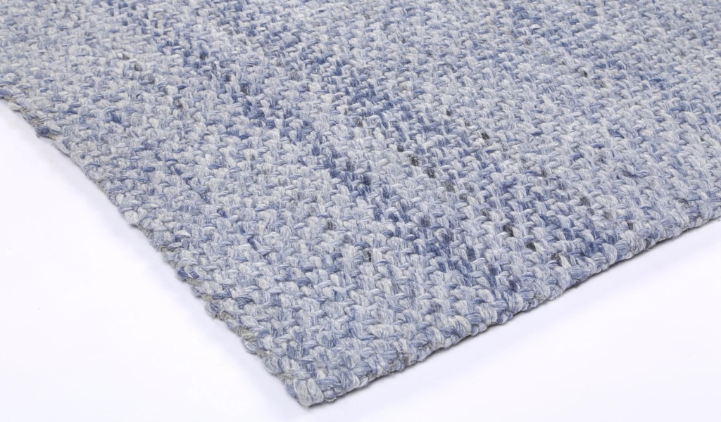 Halo Blue Weave Pattern Wool Blend Rug