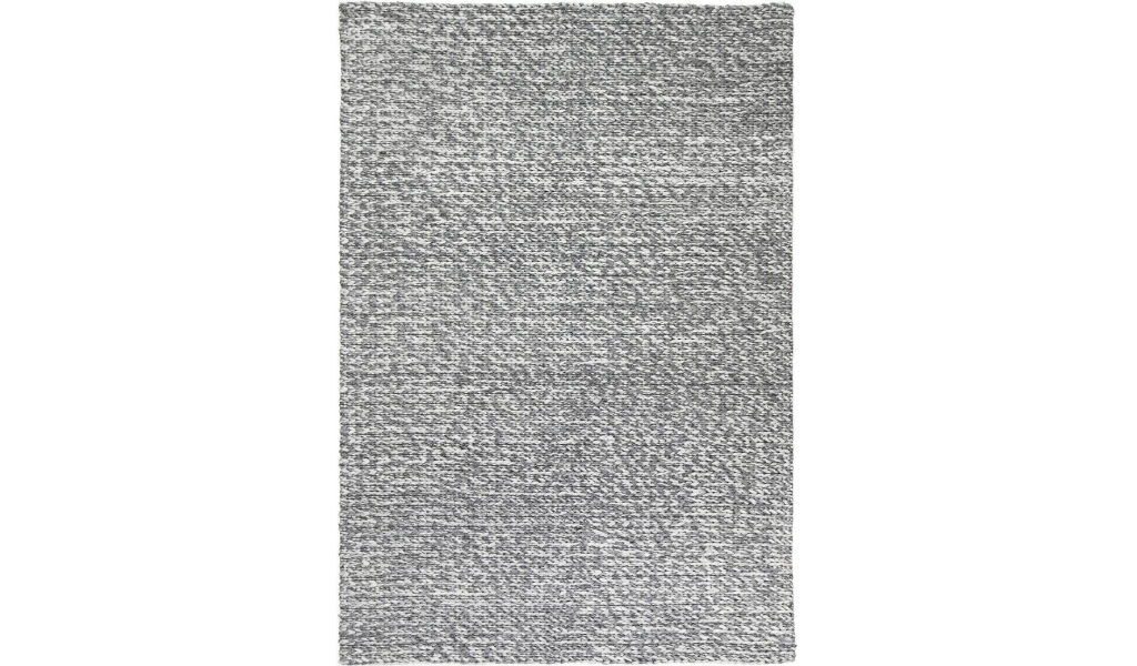 Halo Charcoal Braided Pattern Wool Blend Rug