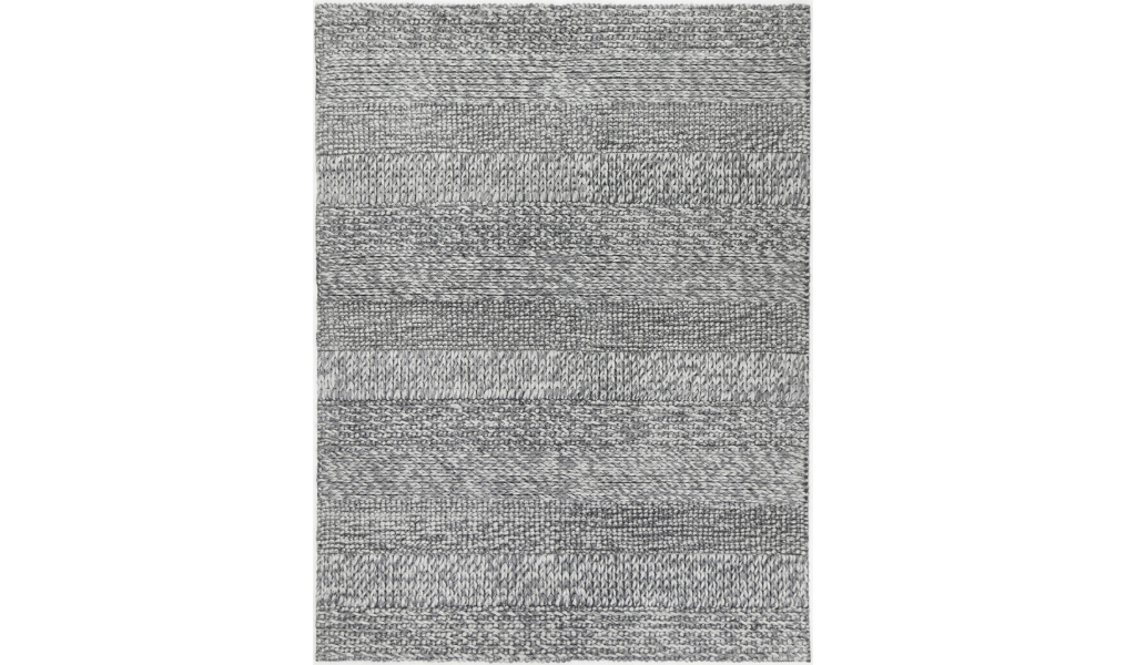 Halo Charcoal Multi Pattern Wool Blend Rug