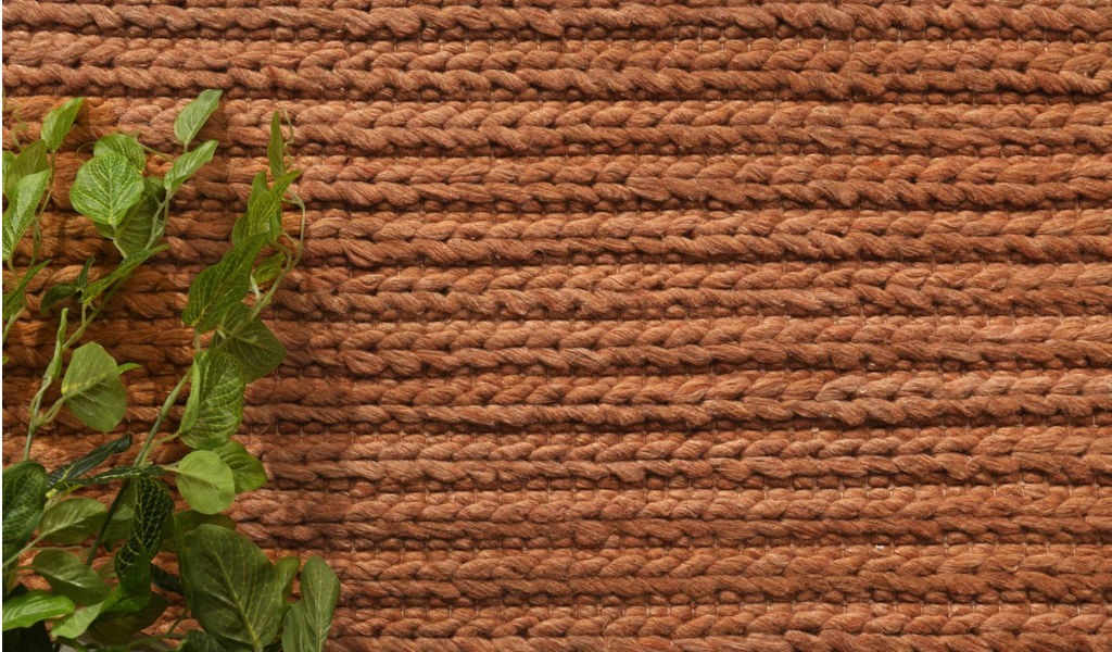 Halo Copper Braided Pattern Wool Blend Rug