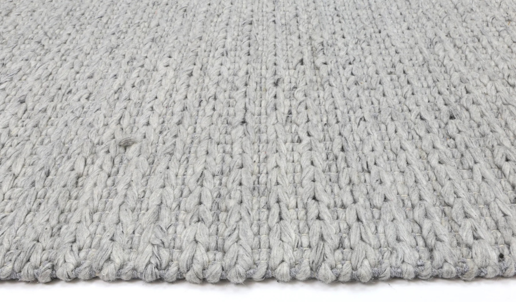 Halo Grey Braided Pattern Wool Blend Rug
