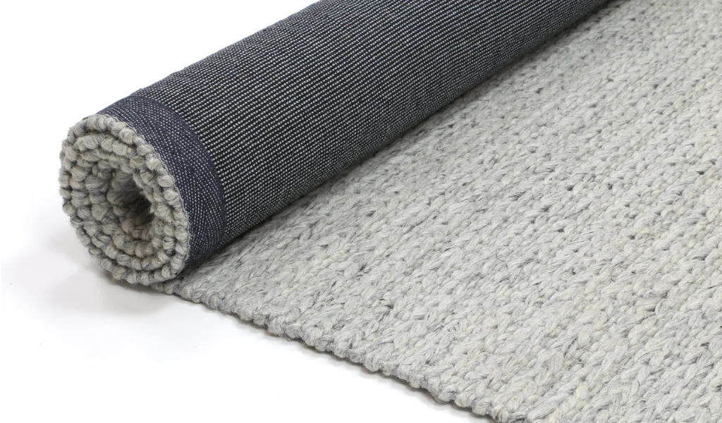 Halo Grey Braided Pattern Wool Blend Rug