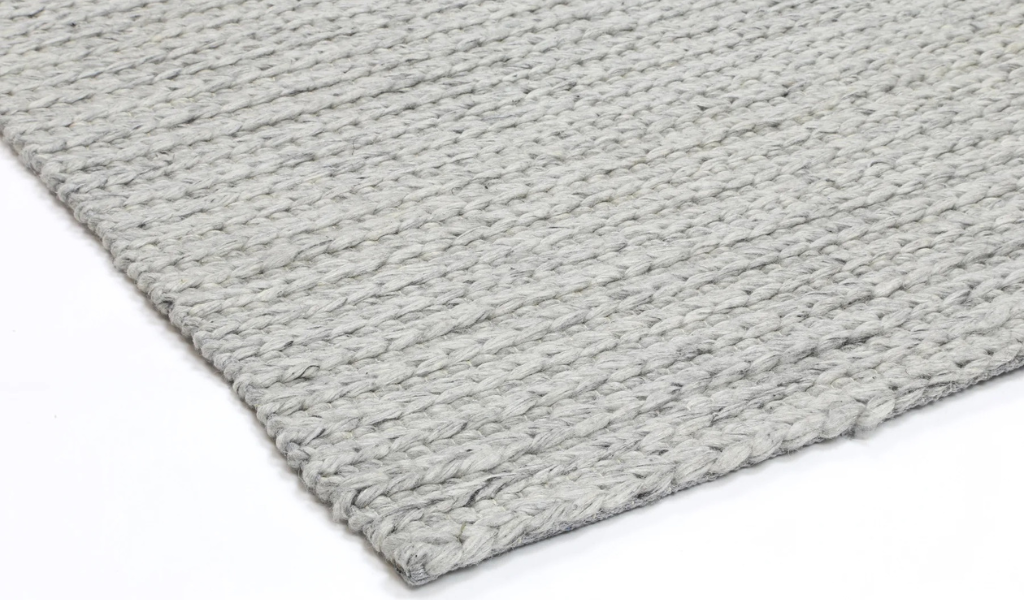 Halo Grey Braided Pattern Wool Blend Rug