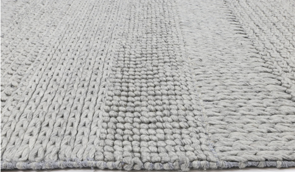 Halo Grey Multi Pattern Wool Blend Rug
