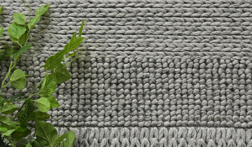 Halo Grey Multi Pattern Wool Blend Rug
