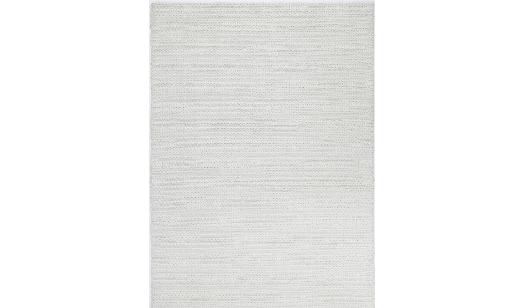 Halo White Braided Pattern Wool Blend Rug