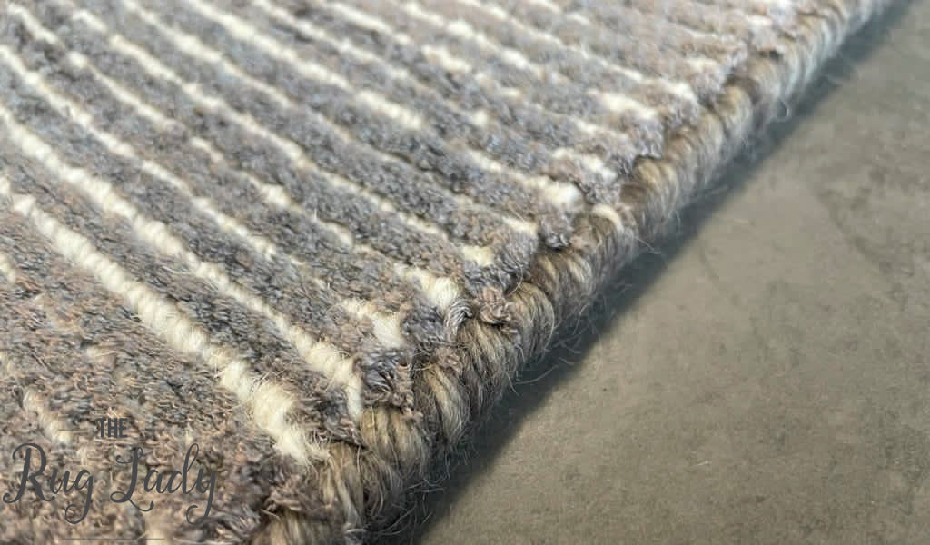 Harmony Grey White Striped Viscose Rug