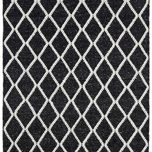 Harriet Black Hand Woven Wool Rug