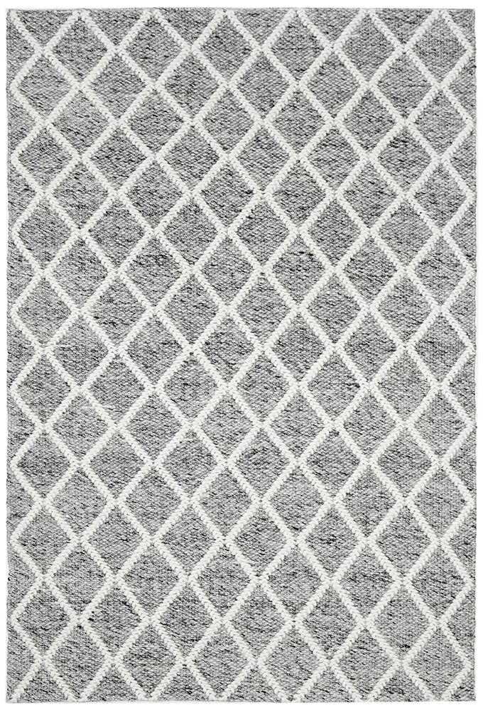 Harriet Grey Hand Woven Wool Rug